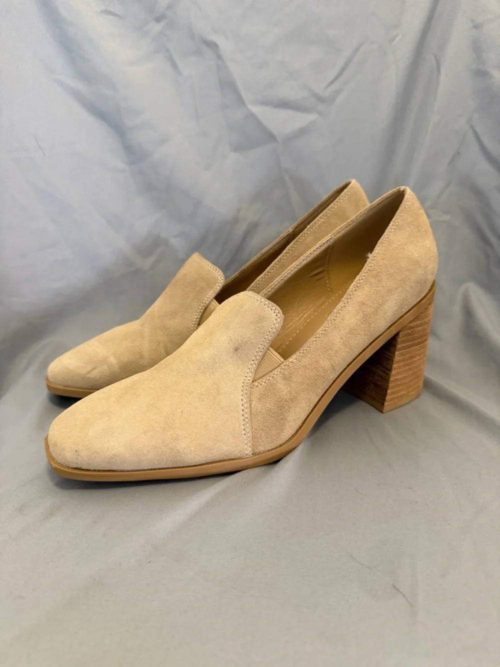 Joie Wevenly Suede Block Heel Loafers – Size 9.5